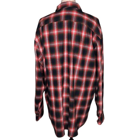 Blue Mountain NWOT Mens Long Sleeve Button Up Flannel Size XL Red/Black Plaid - Picture 4 of 6